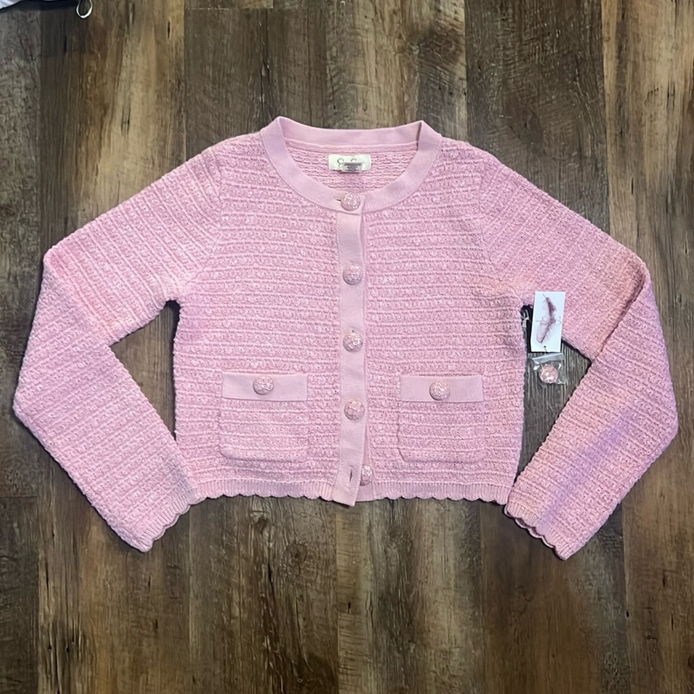 NWT Jessica Simpson Button Up Pink Sweater
